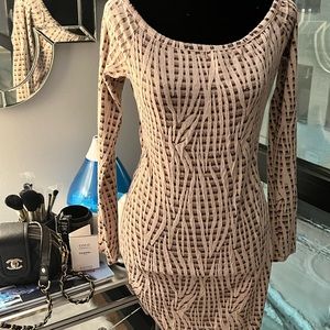 Long sleeve, Off shoulders, Flannel dress